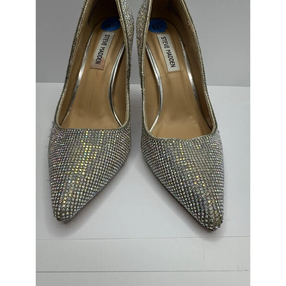 Steve Madden ALTISHA-R Embellished Rhinestone Pump Women's 6.5 Iridescent Pumps